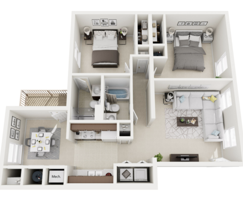 The Quarry Apartments 2 Bedroom 2 Bathroom Apartment